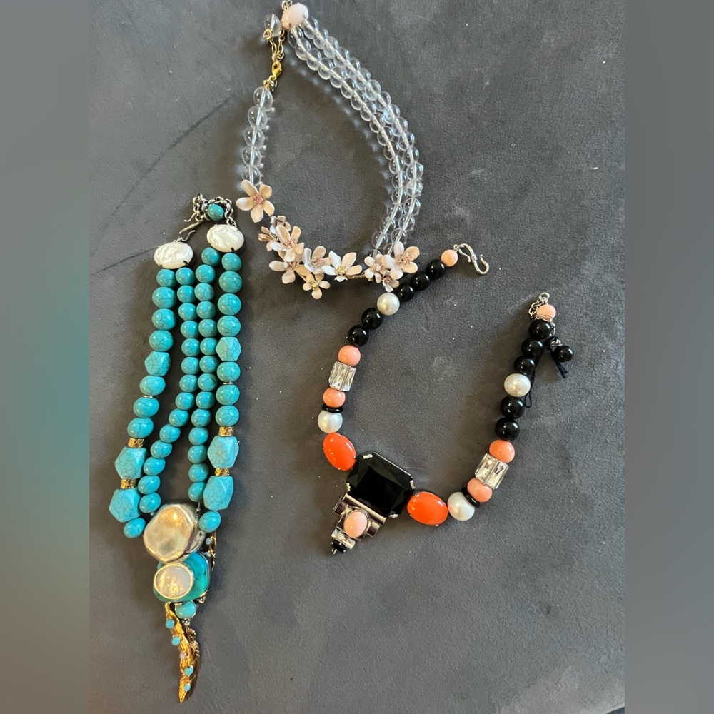 Lot of 3 Philippe Ferrandis Paris necklaces